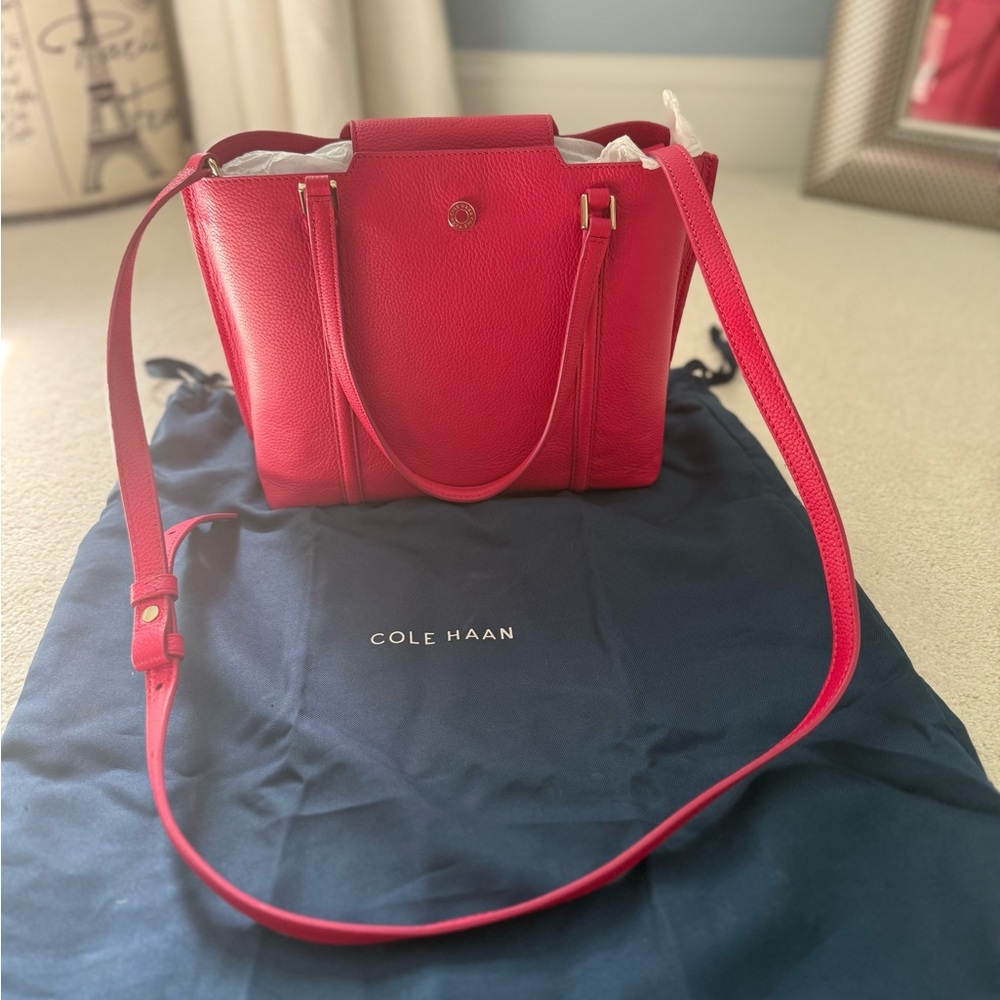 Cole Haan Pink Leather Tote Bag